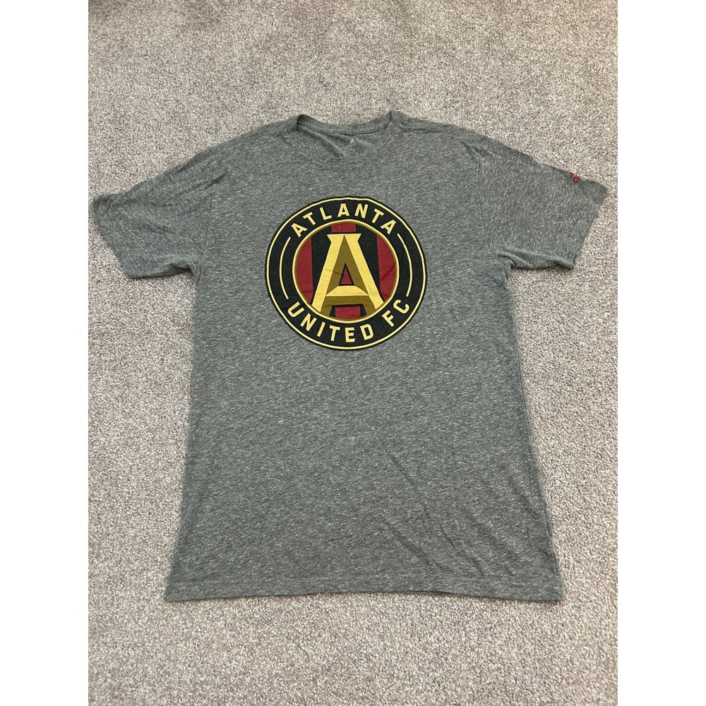 Adidas Atlanta United FC T-Shirt Mens S Gray Excellent Short Sleeve Graphic Tee